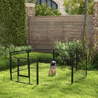 PawHut - Parc à chiens robuste 8 panneaux pour petits et moyens chiens - 23,5 po L-Fabriqué en fer solide avec une finition en poudre pour prévenir la rouille et la corrosion