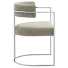 Modway - Huron Dos courbé Tissu et métal Chaise d’accent pour salle à manger - Blé argenté-7