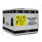 Eco II - Sacs à ordures - 38 po x 60 po - extra fort  - Clair tinté - paquet de 100 -Paquet de 100