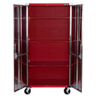 Seville Classics - Armoire de rangement roulante UltraHD - 36 po L x 18 po l x 72 po H - Rouge-Quatre roues robustes de 5 po (2 verrouillables)