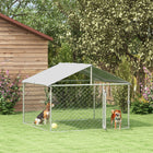 PawHut - Chenil pour chiens couvert 6,6 pi L x 6,6 pi l x 4,9 pi H pour petits et moyens chiens-Beaucoup d'espace pour jouer et se reposer 