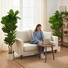 HOMCOM - Arbre artificiel de figuier à feuilles de violon 6 pi pour décoration intérieure - vert - lot de 2-Couleur : Vert 