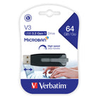 Clé à mémoire flash V3 USB 3.2 Génération 1 Store ’n’ Go de Verbatim, 64 Go, gris-Logiciel de protection par mot de passe à télécharger (Windows uniquement)