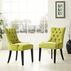 Modway - Regent Tissu Fauteuil d’appoint de salle à manger Ensemble de 2 - Herbe de blé-Pattes en caoutchouc noir