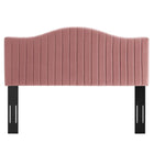 Modway - Brielle Chenal Touffé Performance Velvet Tête de lit King/King de Californie, Rose poussiéreuse-Tête de lit Channel Tufted King/California King