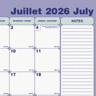 Blueline - Sous-Main Scolaire Mensuel 13 Mois  De Juillet À Juillet – 21 1/4 po L x 16 po l - Bilingue-Calendrier de référence sur 14 mois, notes, semaines numérotées, dates juliennes, jours fériés et phases lunaires