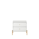 Manhattan Comfort - Ensemble de 2 tables de nuit modernes Jasper 25,15" - Finition blanc brillant-Cadre en mélange de MDF avec finition peinte
