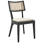 Modway - Caledonia Tissu tapis Chaise à manger Ensemble de 2 - Noir beige-Assemblée requise