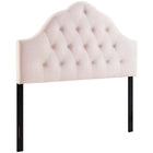 Modway - Sovereign Touffe de diamant Performance Velvet Tête de lit Queen, Rose-Boutons élégants en forme de biscuit