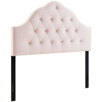 Modway - Sovereign Touffe de diamant Performance Velvet Tête de lit Queen, Rose-Boutons élégants en forme de biscuit