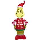 GEMMY - Grinch gonflable de Noël avec pull moche « Joyeux Grinchmas »-S'illumine grâce à une lumière LED brillante et économe en énergie