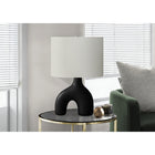 Monarch Specialties - Luminaire - 25 po H Lampe De Table - Céramique Noire - Abat-Jour Ivoire / Crème - Contemporain - Moderne-Interrupteur rotatif pratique qui fonctionne avec une ampoule de 100 W (non incluse) pour éclairer instantanément un salon, un bureau ou une chambre à coucher
