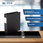 Davis Group Super économie, Reliure à anneaux ronds 1.5  po, paquet de 6 – Noir-Polypropylène sans PVC