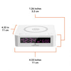 Marathon Watch - Réveil à projection avec grand écran et rétroéclairage - Blanc-Double charge: chargez n'importe quel appareil sans fil compatible Qi sur la station de charge ou utilisez le port de charge USB à l'arrière de l'horloge pour charger des appareils supplémentaires.