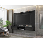 Manhattan Comfort - Centre de divertissement flottant Liberty 70,86 po style milieu du siècle moderne - Noir-Supports pour fixer la télévision sur panneau inclus