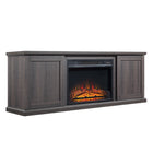 Manhattan Comfort - Ensemble de 2 cheminées modernes Franklin 60 po - Noir et brun-Cheminée électrique avec télécommande pour modifier l'effet de lueur et la chaleur visuelle Contrôle de la flamme sur 3 niveaux : faible, moyen, élevé L'apparence de la cheminée varie d'une faible lueur des bûches à une forte lueur des bûches