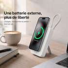 Rwan - Banque d’alimentation magnétique sans fil de 10 000 mAh avec support, câble USB-C et chargeur Apple Watch - blanc-Le port USB-C prend en charge la recharge filaire et la recharge de la banque d’alimentation