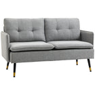 HOMCOM - Canapé loveseat 55 po avec dossier capitonné à boutons - gris-Le design deux places est excellent pour les espaces restreints tout en étant suffisamment spacieux pour s'y blottir et lire 