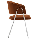 Modway - Nella Rembourré Performance Velvet Chaise à manger Ensemble de 2 - Rouille Argent-Assemblée requise