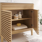 Modway - Render 36" Vanette de salle de bain - Oak White-MDF et panneau de particules