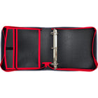 Hilroy - Cartable à fermeture à trois anneaux éclair Pandora de 2 po, rouge/noir-Poche utilitaire intérieure parfaite pour les écouteurs, chargeurs ou petits accessoires