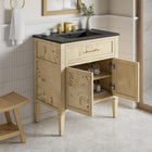 Modway - Elysian 30" Vanette de salle de bain - Burl noir-Charnières de cuisine dissimulées