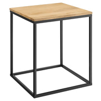 Modway - Zora Bois carré et métal Table d’appoint - Chêne-Table d’appoint carrée