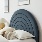 Modway - Solana Arqué Performance Velvet Lit de plateforme complet, Cadet Blue-Rembourrage en mousse dense
