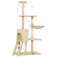 PawHut - arbre à chat 53 po avec condo - grand centre d’activités pour chaton-Centre d'activités polyvalent avec condo pour chat, perchoir, échelle, hamac pour un divertissement sans fin 