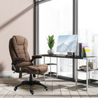 Vinsetto - Chaise de bureau de massage avec vibrations 6 points - brun-Lignes de haut dossier avec rembourrage épais pour plus de confort