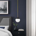 Modway - Stellar 1-Lumière Lumière suspendue - Laiton satin opale-Auvent de plafond avec adaptateur pivotant