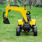 Aosom - Excavatrice à pédales pour enfants - jouet à conduire pour 3 ans - jaune-Dimensions totales : 42,1 po L x 16,5 po l x 28 po H (107 x 42 x 71 cm) 