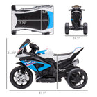 Aosom - moto électrique pour enfants 6v - 18-60 mois - bleu-Trois larges roues de traction assurent stabilité et sécurité pendant la conduite 