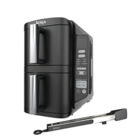 Ninja - Friteuse à air DoubleStack 8 QT & 2 paniers-Le design empilé économise de la place vous permet de cuire le double de nourriture dans presque la moitié de l’espace.