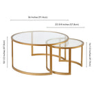 Hudson&Canal - Table basse ronde gigogne Mitera - Laiton-9