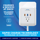 Bell + Howell - Prolongateur de Prise Power Pro-Alimentez 6 appareils à la fois : chargez tous vos appareils à la fois à partir d’un appareil bien placé, le Power Pro dispose de 3 ports USB standard et de 3 prises à 3 broches, de sorte que vous n’avez jamais à vous soucier d’avoir besoin de plus de prises