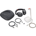 HP - Casque stéréo Bluetooth sans fil à réduction de bruit Poly Voyager Surround 85 - Équipes-Bénéficiez d'un confort durable pendant que vous vous concentrez sur votre travail. Vous oublierez que vous portez un casque au design élégant en fibre de carbone, aux oreillettes ultra-douces et à l'arceau réglable pour un ajustement en apesanteur.