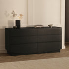 Manhattan Comfort - Ardea 72" Commode contemporaine à 6 tiroirs, double - noir-Tiroir à glissement fluide : doté de rails à glissement facile sans roulements à billes pour une utilisation quotidienne