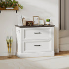 HOMCOM - Armoire à dossiers à 2 tiroirs pour dossiers suspendus Letter/A4/Legal - blanc-Structure en MDF avec base à piédestal pour une utilisation quotidienne fiable 