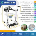 Mobile Patient Lift - Freedom & Independence - Soulève-patient électrique réglable - 34,5-42,5 po H - blanc/noir-Confortable et offrant un bon soutien, livré avec une sangle de sécurité