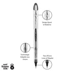 uniball - Stylos à bille roulante Vision Elite - 0,5 mm - noir - paquet de 12-La pointe large de 0,8 mm offre un dépôt d’encre remarquable pour une écriture marquée et des dessins éclatants