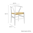 Modway - Amish 29" Chaise à manger - Blanc-Dossier découpé en forme de V