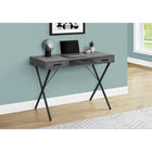 Monarch Specialties - 7795 Bureau 42 po - Fausse Pierre Grise/Metal Noir-Bureau de fabrication solide qui apporte une touche d'élégance à votre espace de travail à domicile de votre petite maison, appartement ou condo