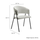Modway - Nella Rembourré Chenille à bruyère Chaises de salle à manger Ensemble de 2 - Papier journal noir-Dossier de canon