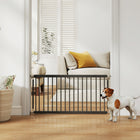 PawHut - Porte pour chien réglable 26"-37" L - 18" H et 2 extensions - Noir-Fabriqué en acier robuste pour une durabilité et une utilisation longue durée