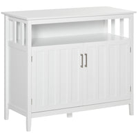HOMCOM - Buffet 41,75 po L armoire de rangement - blanc-Comprend une étagère ouverte, 2 armoires, vous offrant beaucoup d'espace pour ranger des assiettes, des boîtes et d'autres accessoires du quotidien 