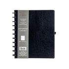 Cambridge – Cahier Grand à Disques de Bureau – 11,2 po H x 9,3 po L – 60 Feuilles – Noir-Couverture noire en polyuréthane durable avec coins arrondis et dos relié par disque