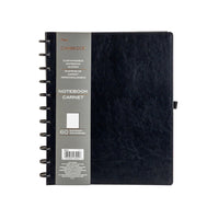 Cambridge – Cahier Grand à Disques de Bureau – 11,2 po H x 9,3 po L – 60 Feuilles – Noir-Couverture noire en polyuréthane durable avec coins arrondis et dos relié par disque
