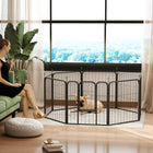 PawHut - Parc de jeux pour chien portable et pliable 8 panneaux robuste - 24 po L-Fabriqué en acier résistant à la rouille pour plus de durabilité