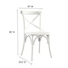 Modway - Gear Fauteuil d’appoint de salle à manger - Blanc-Construction en bois d’orme